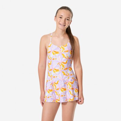 Decathlon Dívčí jednodílné plavky Lila fialová – Zboží Mobilmania