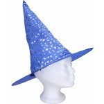 Set čarodějnický klobouk modrý 35x36 cm