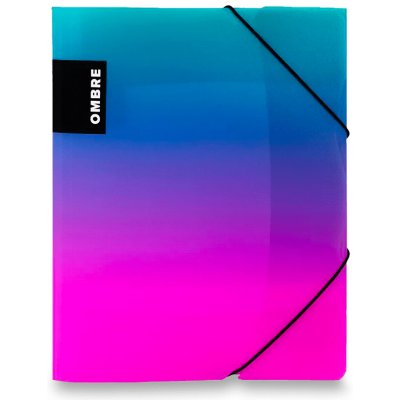 Karton P+P Karton Ombre - spisové desky s gumičkou - tyrkysovorůžové A4 – Zboží Živě