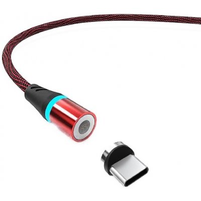 W-star KBMG2RD1C magnetický USB / USBC, 3A, 1m, černý, červený