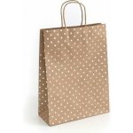 Velkoobchodplus Papírová taška Kraft zlaté puntíky 33x10x24cm, 5ks – Sleviste.cz