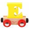 Dřevěný vláček Bigjigs Rail Hop vagónek dřevěné vláčkodráhy Písmeno E