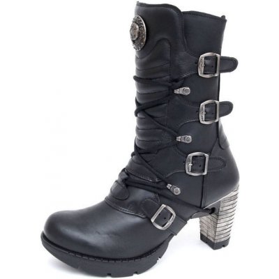 New Rock TR003-S1 boty na podpatku černá – Zboží Mobilmania