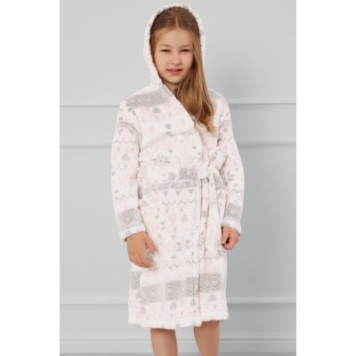 Italian Fashion Dívčí teplý župan Puri - s kapucí Světle růžová – Sleviste.cz