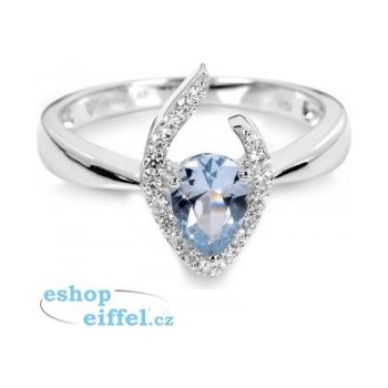 Silver Cat Stříbrný prsten s modrým krystalem SC115