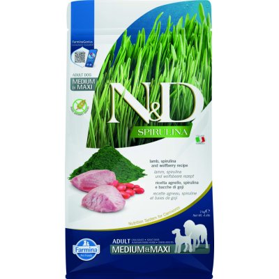 N&D Spirulina Dog Adult Medium & Maxi Lamb & Wolfberry 2 kg – Zboží Mobilmania