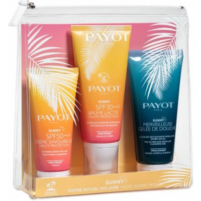 Payot Sunny Week-End SPF50 ochranný krém na obličej a tělo 50 ml + SPF30 ochranné mléko na obličej a tělo 100 ml + sprchový gel po opalování 100 ml