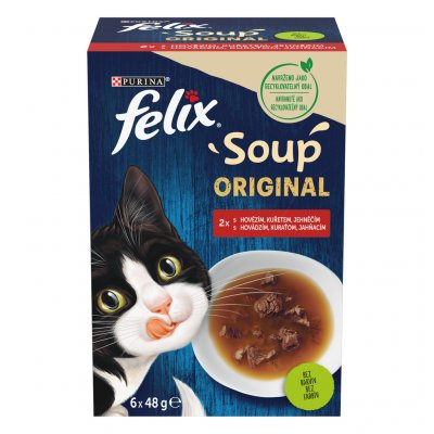 Felix Soup Original hovězí kuře a jehněčí 6 x 48 g – Sleviste.cz