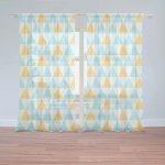 Záclony Dvoubarevné trojúhelníky: 2 ks - 150x250 cm - Sablio – Hledejceny.cz
