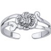 Prsteny SILVEGO Otevřený stříbrný prsten na nohu květina Aiko PRM12178R