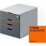 Durable Varicolor box 4 zásuvky (1 uzamykatelná) šedý – Zbozi.Blesk.cz