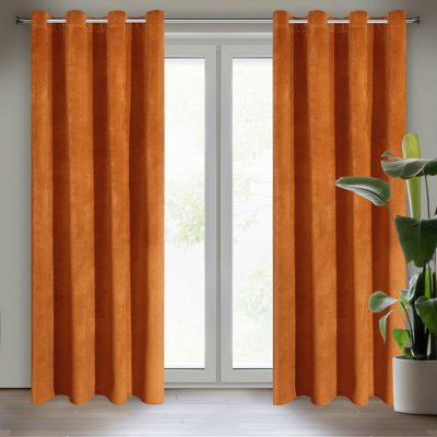 EUROFIRANY ZATEMŇOVACÍ ZÁVĚS NA KROUŽCÍCH RIA 140X250 CM ORANŽOVÁ – Hledejceny.cz