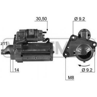 Startér Messmer pro motory Citroen 1.5 HDi a 1.6 HDi v modelech C2, C3, C4, C5, Berlingo, C4 Picasso, Xsara Picasso (5802AE)