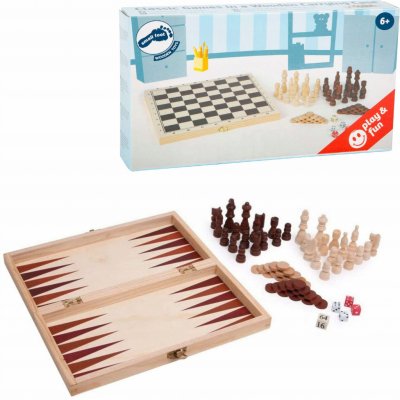 ŠACHY a VRHCÁBY dřevěné + backgammon 3v1 – Zboží Dáma