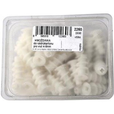 hmoždinka do sádrokartonu plast. 2260 (50ks) plast.obal – Zboží Mobilmania