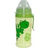 Dětská láhev a učící hrnek Lorelli hrníček s měkký pítkem Green Dino 350 ml