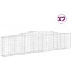 Pletiva vidaXL Klenuté gabionové koše 2 ks 400x30x80/100 cm pozinkované železo