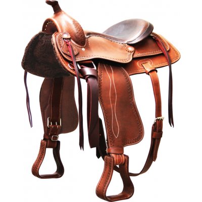 Red Horns Sedlo westernové Red Horns reiningové 17" extra široká komora hnědé – Zboží Dáma