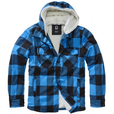 Brandit bunda Lumberjacket Hooded černá modrá – Zboží Mobilmania