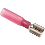 Izolovaný konektor faston 6,3 mm samice se smršťovací bužírkou - červená 10kusů | Zboží Auto