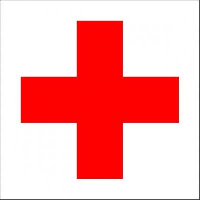 Červený kříž - 10 x 10 cm - samolepící – Sleviste.cz
