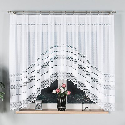 Dekorační oblouková krátká záclona na žabky FILOMENA bílá 340x160 cm MyBestHome – Zboží Mobilmania