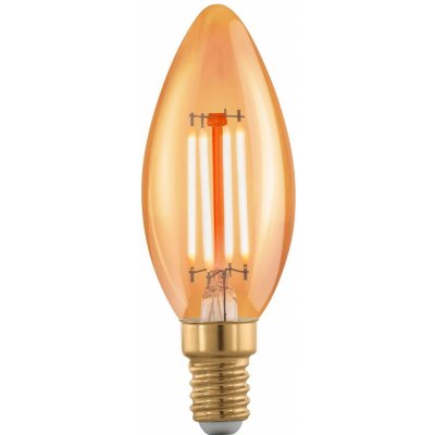 Eglo 110069 LED celoskleněná žárovka E14 Vintage filament C35 svíčka 4W/28W 300lm 1700K GOLD DIM stmívatelná – Zboží Mobilmania