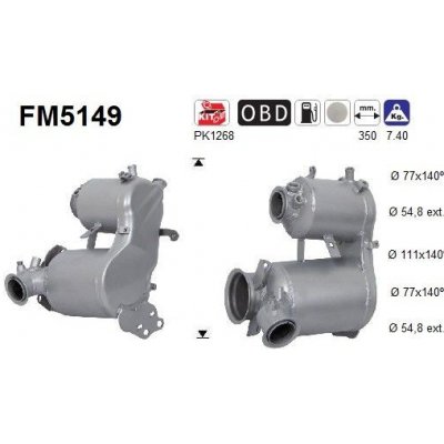 Filtr sazových částic, výfukový systém AS FM5149 – Hledejceny.cz
