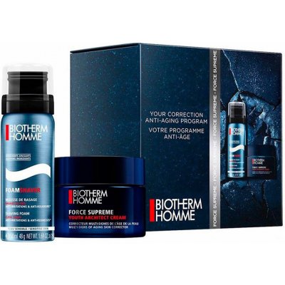 Biotherm Homme Force Supreme Rebuilder gel na holení 50 ml + pleťový krém 50 ml dárková sada