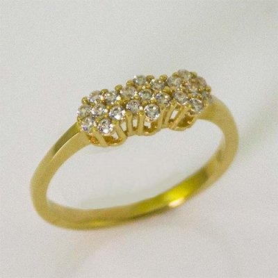 Zlatnictví U Kostela dámský zlatý prsten se zirkony AN8134Z – Zboží Mobilmania