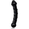 Dilda LoveToy 7" Glass Romance oboustranné černé dildo 17 x 3,8 cm