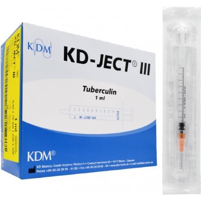 Tuberkulínová injekční stříkačka KD-JECT se snímatelnou jehlou, 25G, 0,5 x 16 mm, 1 ml, 100 ks – Zbozi.Blesk.cz