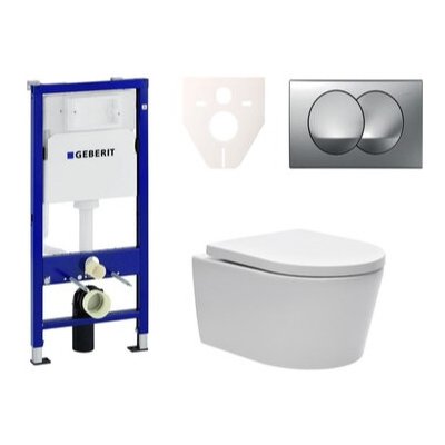 Závěsný WC set Geberit do lehkých stěn / předstěnová montáž + WC SAT Brevis SIKOGES6W72 – Sleviste.cz