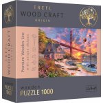 TREFL Wood Craft Origin Západ slunce nad Golden Gate 1000 dílků – Sleviste.cz