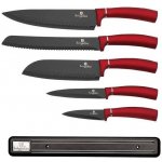 Berlingerhaus Sada nožů s magnetickým držákem Burgundy Metallic Line 6 ks – Zboží Dáma