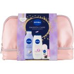 Nivea Smooth Care Smooth Sensation tělové mléko 400 ml + Nivea Diamond & Argan Oil sprchový gel 250 ml + Nivea Invisible Black & White Clear antiperspirant roll-on 50 ml + Labello Soft Rosé balzám na – Hledejceny.cz