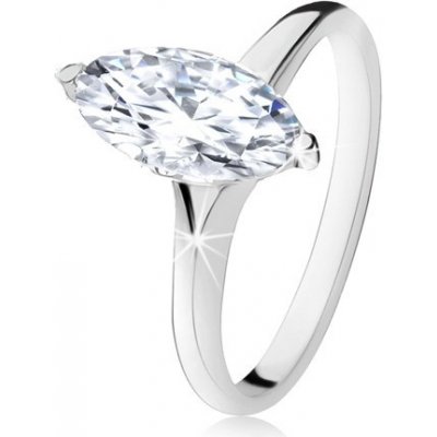 Šperky eshop Stříbrný prsten 925 masivní zirkonový ovál v dekorativní objímce SP14.02