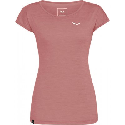Salewa Dámské tričko Puez Melange Dry S/S Tee Desert Pink – Zboží Mobilmania