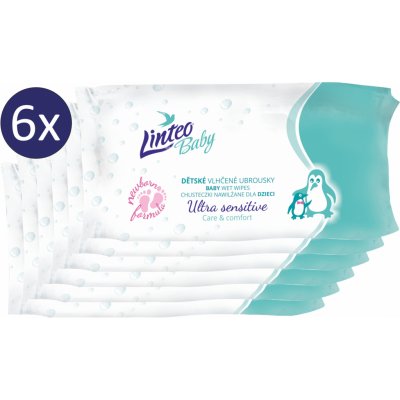 Linteo Baby Ultra Sensitive vlhčené ubrousky 6 x 64 ks – Hledejceny.cz