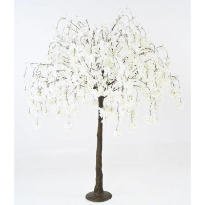 Luxusní umělý kvetoucí strom TŘEŠEŇ bílá, 200cm – Zboží Mobilmania