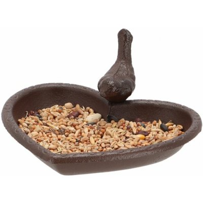 Egodekor Pítko nebo krmítko pro ptáky na zem kovové srdce – Zboží Mobilmania