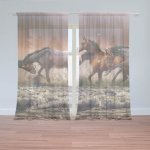 Sablio Záclony Koně ve vodě: 2ks 150x250cm – Hledejceny.cz