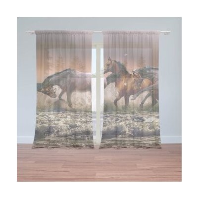 Sablio Záclony Koně ve vodě: 2ks 150x250cm – Hledejceny.cz