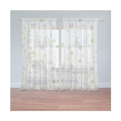 Sablio Záclony Barevné puntíky: 2ks 150x250cm – Hledejceny.cz