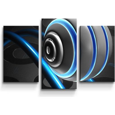 Sablio Obraz - 3-dílný Modrá koule - 75x50 cm – Hledejceny.cz