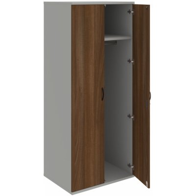SZR 5 80 61 – Skříň šatní dvéřová 192 × 80 cm, hl. 60 cm - Ořech , Šedá , UCO – černá – Zboží Mobilmania