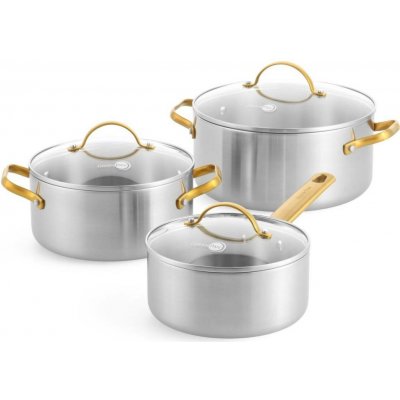 GreenPan Sada nádobí, 3 ks, celonerezová – Zboží Dáma