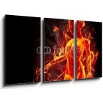 Obraz 3D třídílný - 90 x 50 cm - Dancing fire girl Taneční dívka – Hledejceny.cz