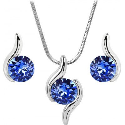 JSB Souprava se Swarovski Elements vlnka modrá Sapphire 15050 – Zboží Mobilmania