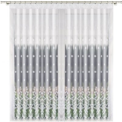 Fliying Hotová bílá záclona s výšivkou L 105-6076, 400x250 cm – Hledejceny.cz